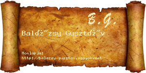Balázsy Gusztáv névjegykártya