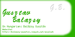 gusztav balazsy business card