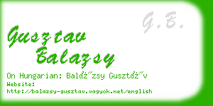 gusztav balazsy business card